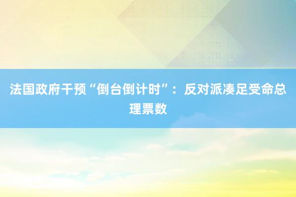 法国政府干预“倒台倒计时”：反对派凑足受命总理票数