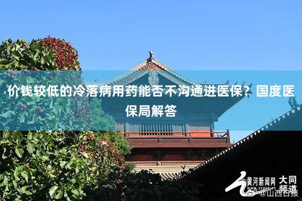 价钱较低的冷落病用药能否不沟通进医保？国度医保局解答
