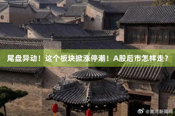 尾盘异动！这个板块掀涨停潮！A股后市怎样走？