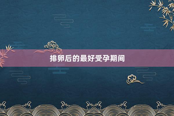 排卵后的最好受孕期间